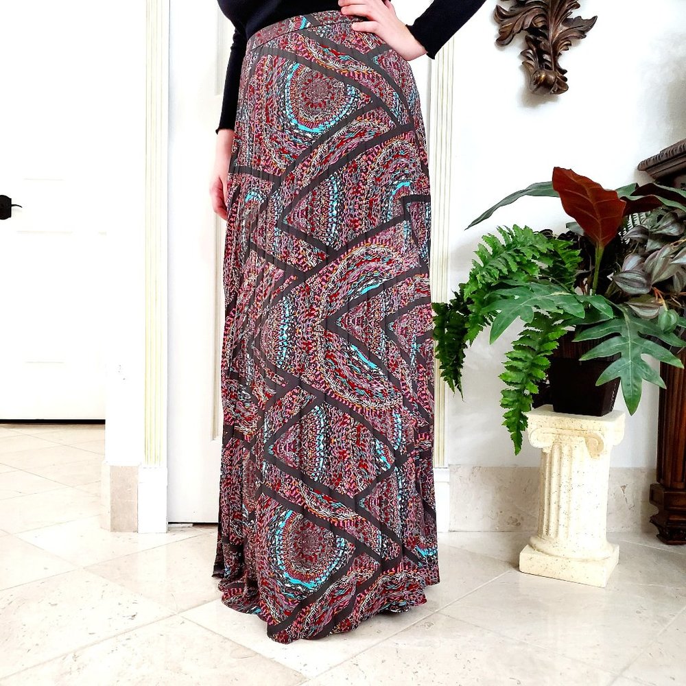 Anthropologie Lucy & Laurel Pleated Maxi Skirt